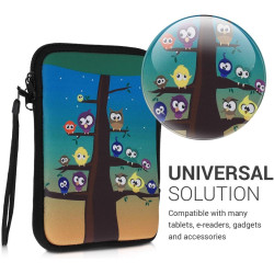 kwmobile Housse de Protection pour Liseuse - Étui de Protection 17 x 12 x 2 cm pour E-Reader en Néoprène - Multicolore-Bleu-Marr