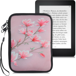 kwmobile Housse de Protection pour Liseuse - Étui de Protection 17 x 12 x 2 cm pour E-Reader en Néoprène - Rose Clair-Blanc-Rose