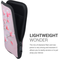kwmobile Housse de Protection pour Liseuse - Étui de Protection 17 x 12 x 2 cm pour E-Reader en Néoprène - Rose Clair-Blanc-Rose