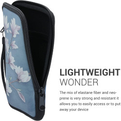 kwmobile Housse de Protection pour Liseuse - Étui de Protection 17 x 12 x 2 cm pour E-Reader en Néoprène - Taupe-Blanc-Bleu-Gris