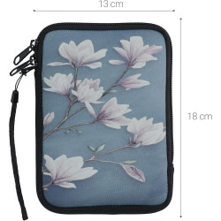 kwmobile Housse de Protection pour Liseuse - Étui de Protection 17 x 12 x 2 cm pour E-Reader en Néoprène - Taupe-Blanc-Bleu-Gris