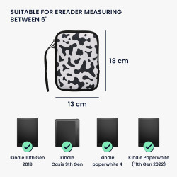 kwmobile Housse de Protection pour Liseuse - Étui de Protection 17 x 12 x 2 cm pour E-Reader en Néoprène - Noir-Blanc