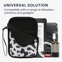 kwmobile Housse de Protection pour Liseuse - Étui de Protection 17 x 12 x 2 cm pour E-Reader en Néoprène - Noir-Blanc