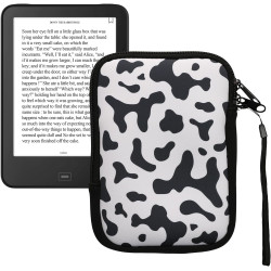 kwmobile Housse de Protection pour Liseuse - Étui de Protection 17 x 12 x 2 cm pour E-Reader en Néoprène - Noir-Blanc