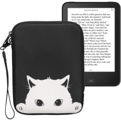 kwmobile Housse de Protection pour Liseuse - Étui de Protection 17 x 12 x 2 cm pour E-Reader en Néoprène - Noir-Blanc
