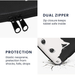 kwmobile Housse de Protection pour Liseuse - Étui de Protection 17 x 12 x 2 cm pour E-Reader en Néoprène - Noir-Blanc