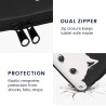 kwmobile Housse de Protection pour Liseuse - Étui de Protection 17 x 12 x 2 cm pour E-Reader en Néoprène - Noir-Blanc