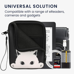 kwmobile Housse de Protection pour Liseuse - Étui de Protection 17 x 12 x 2 cm pour E-Reader en Néoprène - Noir-Blanc