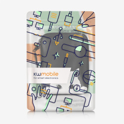 kwmobile Housse de Protection pour Liseuse - Étui de Protection 17 x 12 x 2 cm pour E-Reader en Néoprène - Noir-Blanc