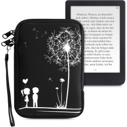 kwmobile Housse de Protection pour Liseuse - Étui de Protection 17 x 12 x 2 cm pour E-Reader en Néoprène - Blanc-Noir