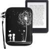 kwmobile Housse de Protection pour Liseuse - Étui de Protection 17 x 12 x 2 cm pour E-Reader en Néoprène - Blanc-Noir
