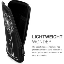 kwmobile Housse de Protection pour Liseuse - Étui de Protection 17 x 12 x 2 cm pour E-Reader en Néoprène - Blanc-Noir