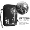 kwmobile Housse de Protection pour Liseuse - Étui de Protection 17 x 12 x 2 cm pour E-Reader en Néoprène - Blanc-Noir