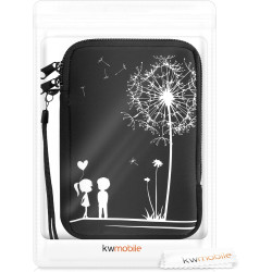kwmobile Housse de Protection pour Liseuse - Étui de Protection 17 x 12 x 2 cm pour E-Reader en Néoprène - Blanc-Noir