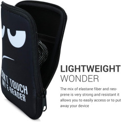 kwmobile Housse de Protection pour Liseuse - Étui de Protection 17 x 12 x 2 cm pour E-Reader en Néoprène - Blanc-Noir