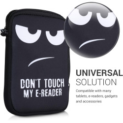 kwmobile Housse de Protection pour Liseuse - Étui de Protection 17 x 12 x 2 cm pour E-Reader en Néoprène - Blanc-Noir