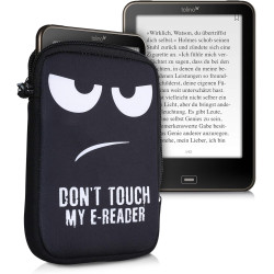 kwmobile Housse de Protection pour Liseuse - Étui de Protection 17 x 12 x 2 cm pour E-Reader en Néoprène - Blanc-Noir