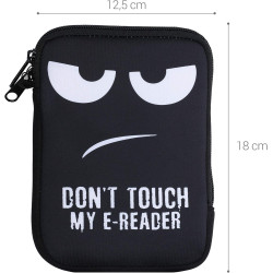 kwmobile Housse de Protection pour Liseuse - Étui de Protection 17 x 12 x 2 cm pour E-Reader en Néoprène - Blanc-Noir