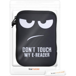 kwmobile Housse de Protection pour Liseuse - Étui de Protection 17 x 12 x 2 cm pour E-Reader en Néoprène - Blanc-Noir