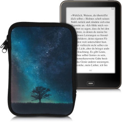 kwmobile Housse de Protection pour Liseuse - Étui de Protection 17 x 12 x 2 cm pour E-Reader en Néoprène - Bleu-Gris-Noir