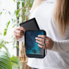 kwmobile Housse de Protection pour Liseuse - Étui de Protection 17 x 12 x 2 cm pour E-Reader en Néoprène - Bleu-Gris-Noir