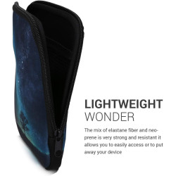 kwmobile Housse de Protection pour Liseuse - Étui de Protection 17 x 12 x 2 cm pour E-Reader en Néoprène - Bleu-Gris-Noir