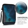 kwmobile Housse de Protection pour Liseuse - Étui de Protection 17 x 12 x 2 cm pour E-Reader en Néoprène - Bleu-Gris-Noir