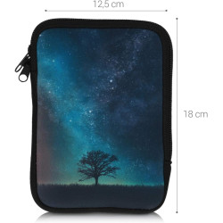 kwmobile Housse de Protection pour Liseuse - Étui de Protection 17 x 12 x 2 cm pour E-Reader en Néoprène - Bleu-Gris-Noir