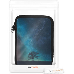 kwmobile Housse de Protection pour Liseuse - Étui de Protection 17 x 12 x 2 cm pour E-Reader en Néoprène - Bleu-Gris-Noir