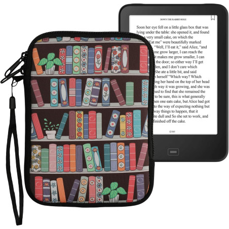 kwmobile Housse de Protection pour Liseuse - Étui de Protection 17 x 12 x 2 cm pour E-Reader en Néoprène - Bleu-Vert-Fuchsia