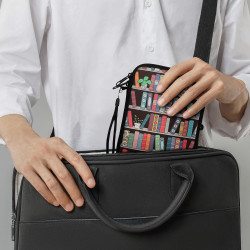 kwmobile Housse de Protection pour Liseuse - Étui de Protection 17 x 12 x 2 cm pour E-Reader en Néoprène - Bleu-Vert-Fuchsia