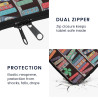 kwmobile Housse de Protection pour Liseuse - Étui de Protection 17 x 12 x 2 cm pour E-Reader en Néoprène - Bleu-Vert-Fuchsia