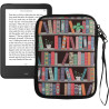 kwmobile Housse de Protection pour Liseuse - Étui de Protection 17 x 12 x 2 cm pour E-Reader en Néoprène - Bleu-Vert-Fuchsia