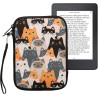 Kwmobile housse de protection pour liseuse - étui de protection 17 x 12 x 2 cm pour e-reader en néoprène - orange-noir-blanc