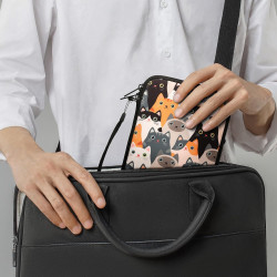 Kwmobile housse de protection pour liseuse - étui de protection 17 x 12 x 2 cm pour e-reader en néoprène - orange-noir-blanc