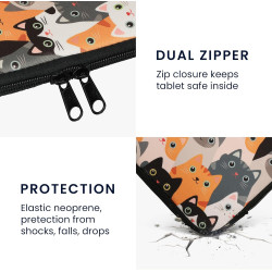Kwmobile housse de protection pour liseuse - étui de protection 17 x 12 x 2 cm pour e-reader en néoprène - orange-noir-blanc