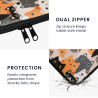 Kwmobile housse de protection pour liseuse - étui de protection 17 x 12 x 2 cm pour e-reader en néoprène - orange-noir-blanc