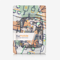 Kwmobile housse de protection pour liseuse - étui de protection 17 x 12 x 2 cm pour e-reader en néoprène - orange-noir-blanc