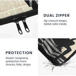 Kwmobile housse de protection pour liseuse - étui de protection 17 x 12 x 2 cm pour e-reader en néoprène - noir-beige