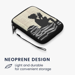 Kwmobile housse de protection pour liseuse - étui de protection 17 x 12 x 2 cm pour e-reader en néoprène - noir-beige