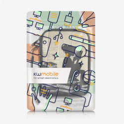 Kwmobile housse de protection pour liseuse - étui de protection 17 x 12 x 2 cm pour e-reader en néoprène - noir-beige