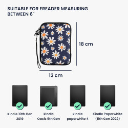 kwmobile Housse de Protection pour Liseuse - Étui de Protection 17 x 12 x 2 cm pour E-Reader en Néoprène - Bleu-Blanc-Jaune