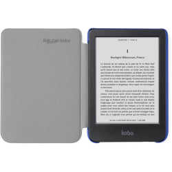 Étui SleepCover Basique pour Kobo Clara Colour/BW | Bleu de Cobalt | Technologie de Mise en Veille/réveil | Cuir végan | Compati