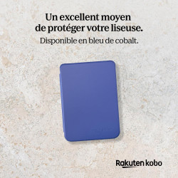 Étui SleepCover Basique pour Kobo Clara Colour/BW | Bleu de Cobalt | Technologie de Mise en Veille/réveil | Cuir végan | Compati