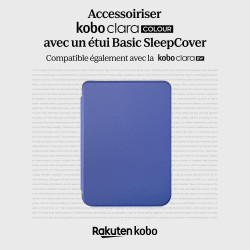 Étui SleepCover Basique pour Kobo Clara Colour/BW | Bleu de Cobalt | Technologie de Mise en Veille/réveil | Cuir végan | Compati