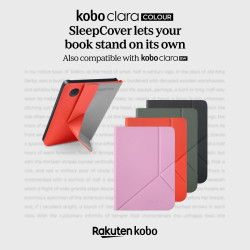 Étui SleepCover Rose Bonbon pour Kobo Clara Colour/BW 6" | Housse avec Veille/Réveil | Support 2 Positions | Cuir Végan | Compat