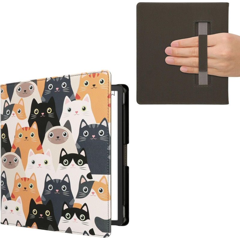 Kwmobile étui compatible avec amazon kindle scribe (2022/2024) coque - étui à rabat magnétique tablette ereader similicuir avec 
