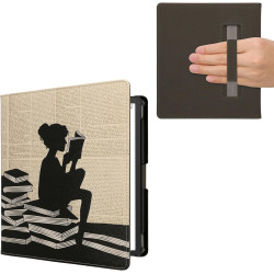 Kwmobile étui compatible avec amazon kindle scribe (2022/2024) coque - étui à rabat magnétique tablette ereader similicuir avec 