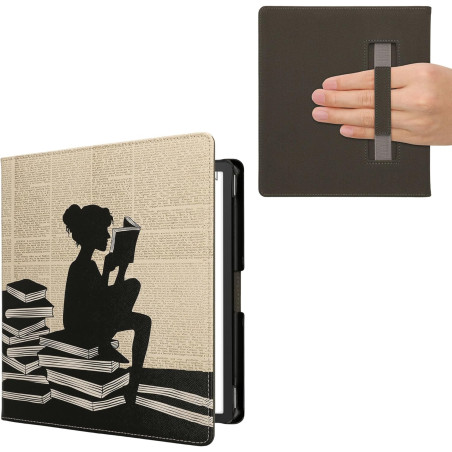 Kwmobile étui compatible avec amazon kindle scribe (2022/2024) coque - étui à rabat magnétique tablette ereader similicuir avec 