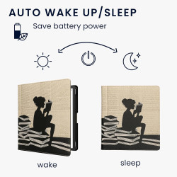 Kwmobile étui compatible avec amazon kindle scribe (2022/2024) coque - étui à rabat magnétique tablette ereader similicuir avec 